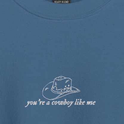 cowboy like me - Embroidered Crew Neck