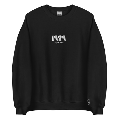1989 TV Album Title - White Thread Embroidery Crew Neck
