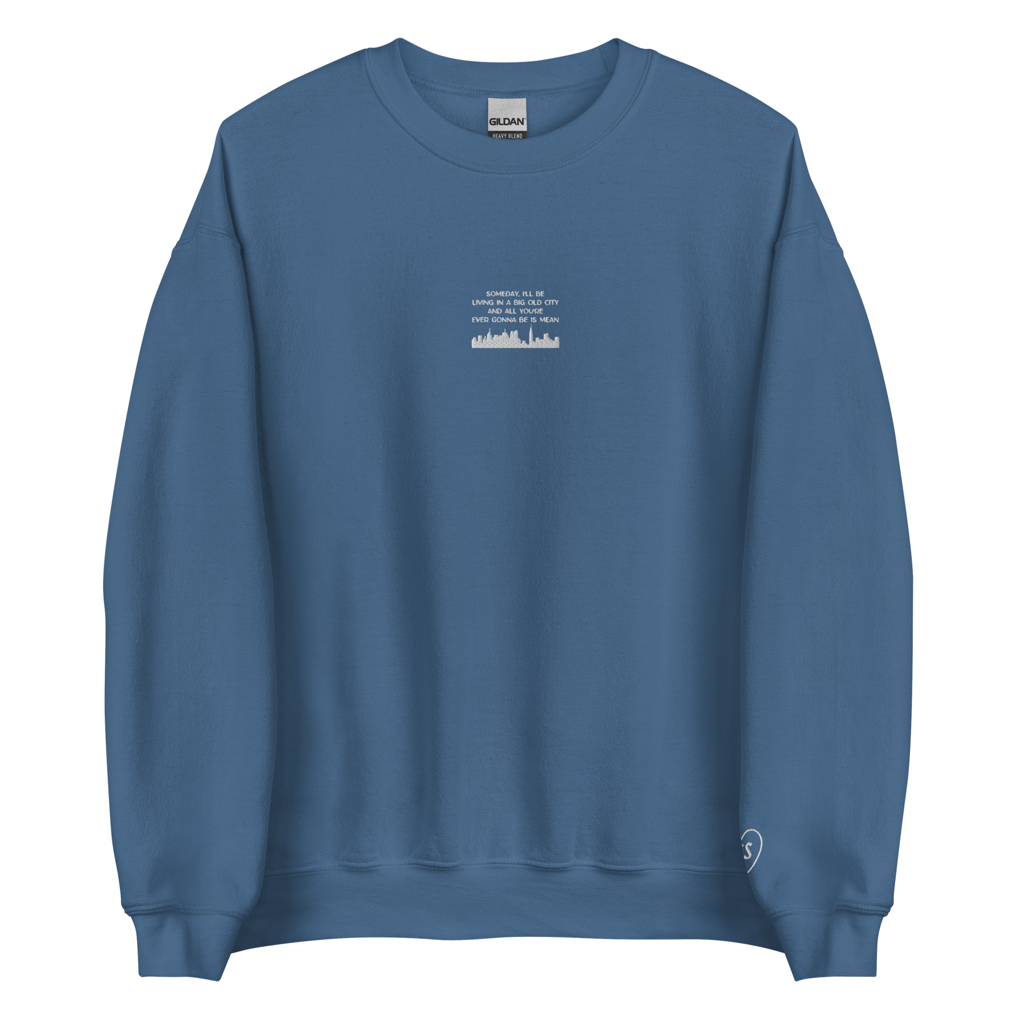 Mean - White Thread Embroidery Crew Neck