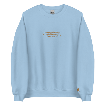 Argumentative Antithetical Dream Girl - Embroidered Crew Neck