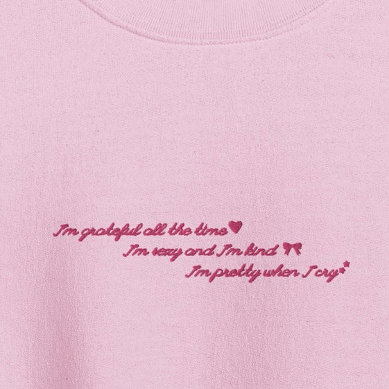 grateful all the time - Embroidered Crew Neck