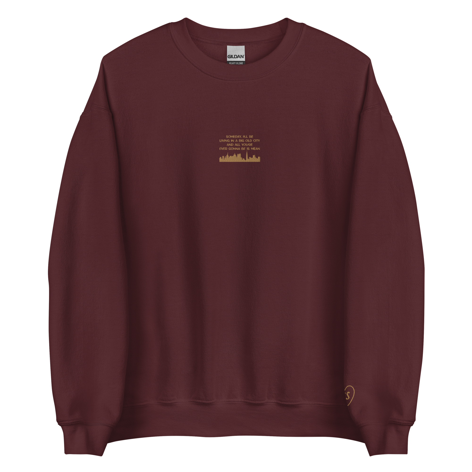 Mean - Gold Thread Embroidery Crew Neck