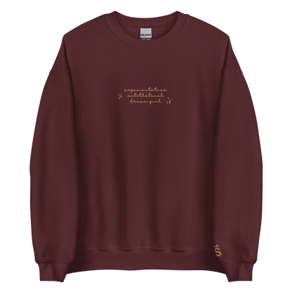 Argumentative Antithetical Dream Girl - Embroidered Crew Neck