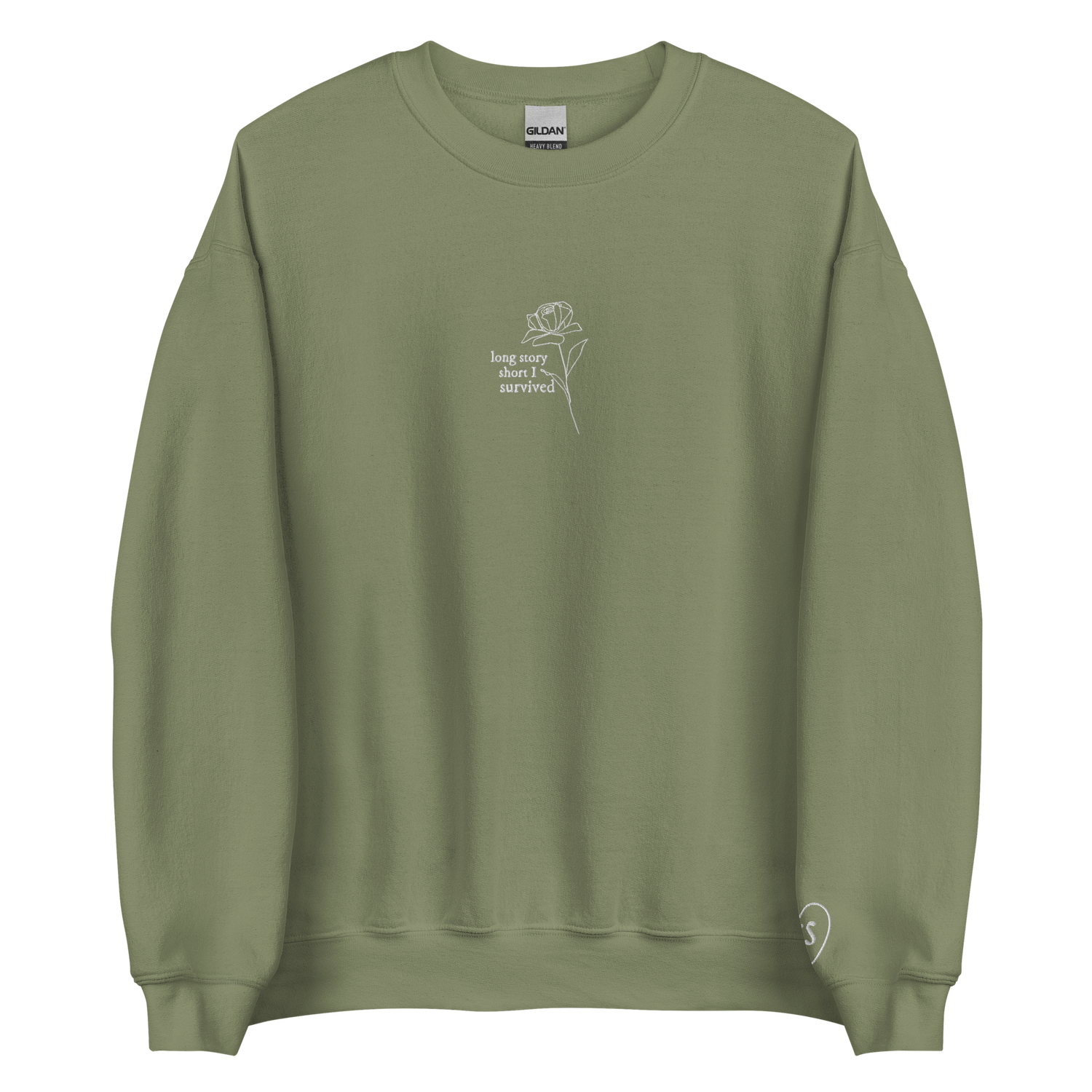 long story short i survived - Embroidered Crew Neck
