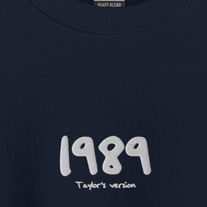 1989 TV Album Title - White Thread Embroidery Crew Neck