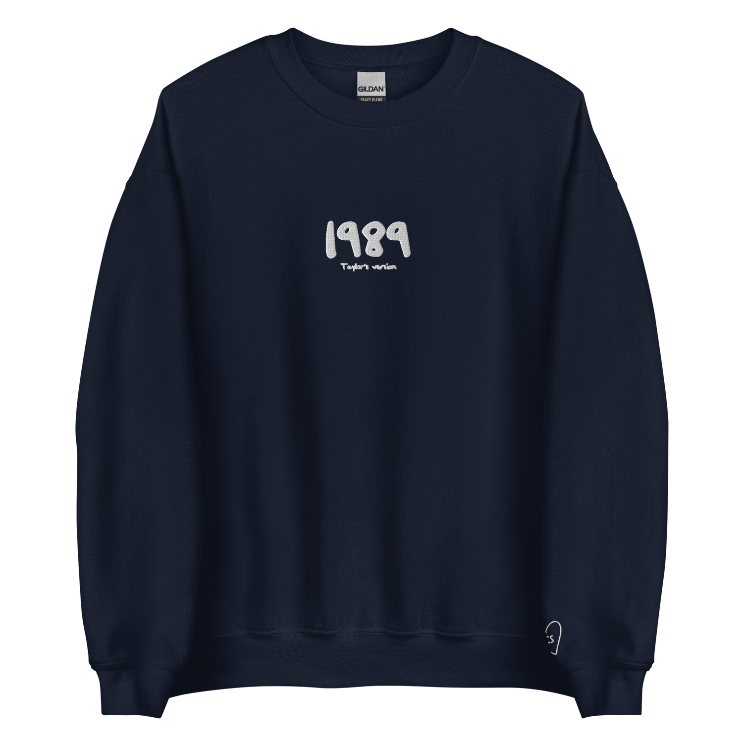 1989 TV Album Title - White Thread Embroidery Crew Neck