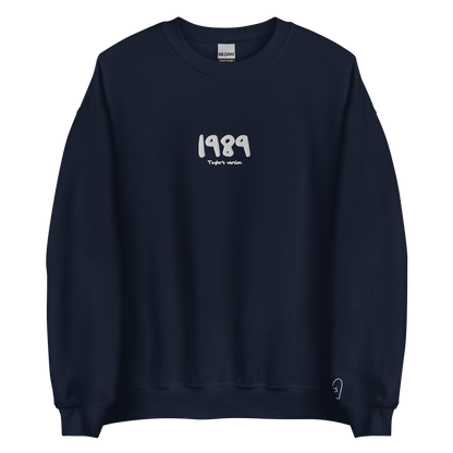 1989 TV Album Title - White Thread Embroidery Crew Neck