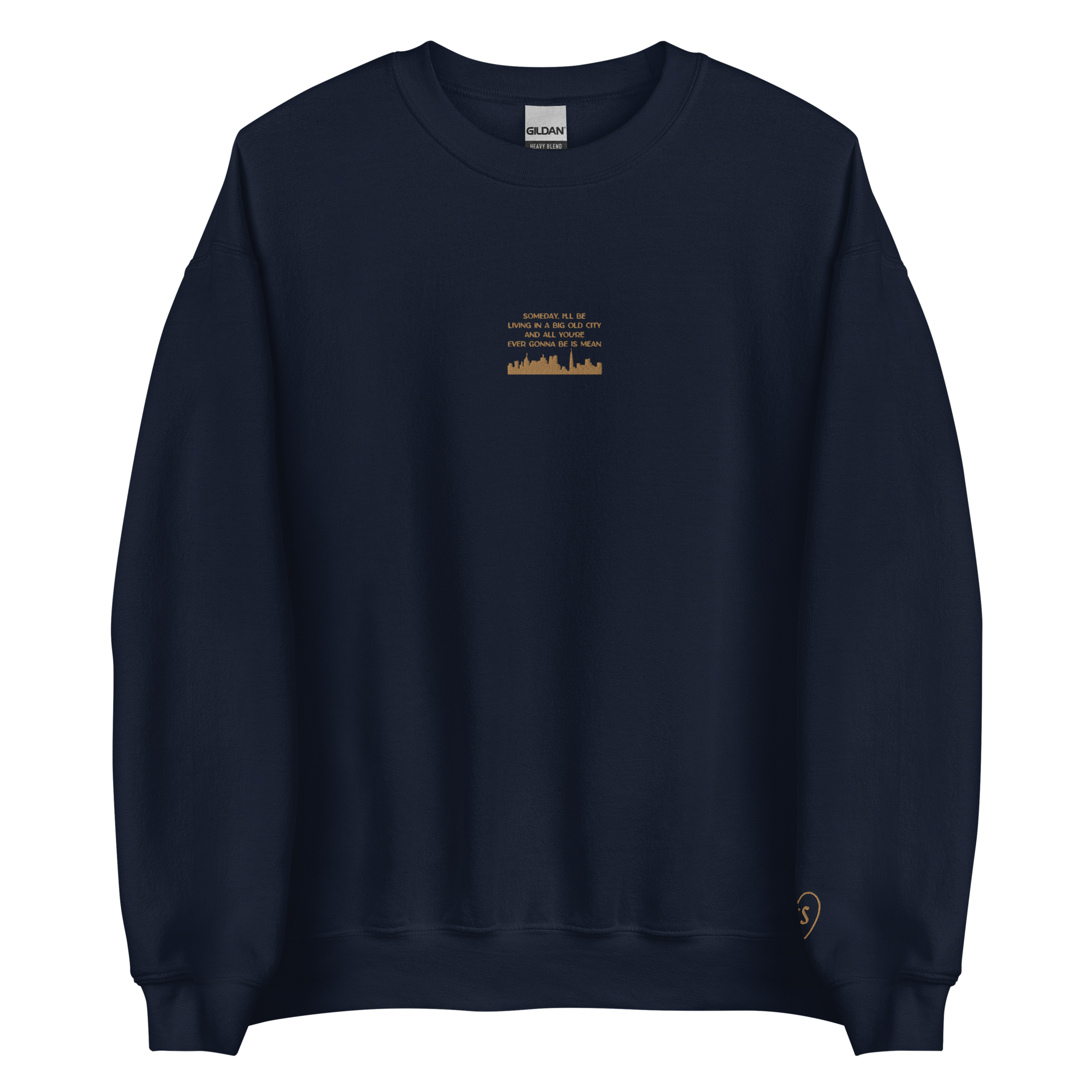 Mean - Gold Thread Embroidery Crew Neck