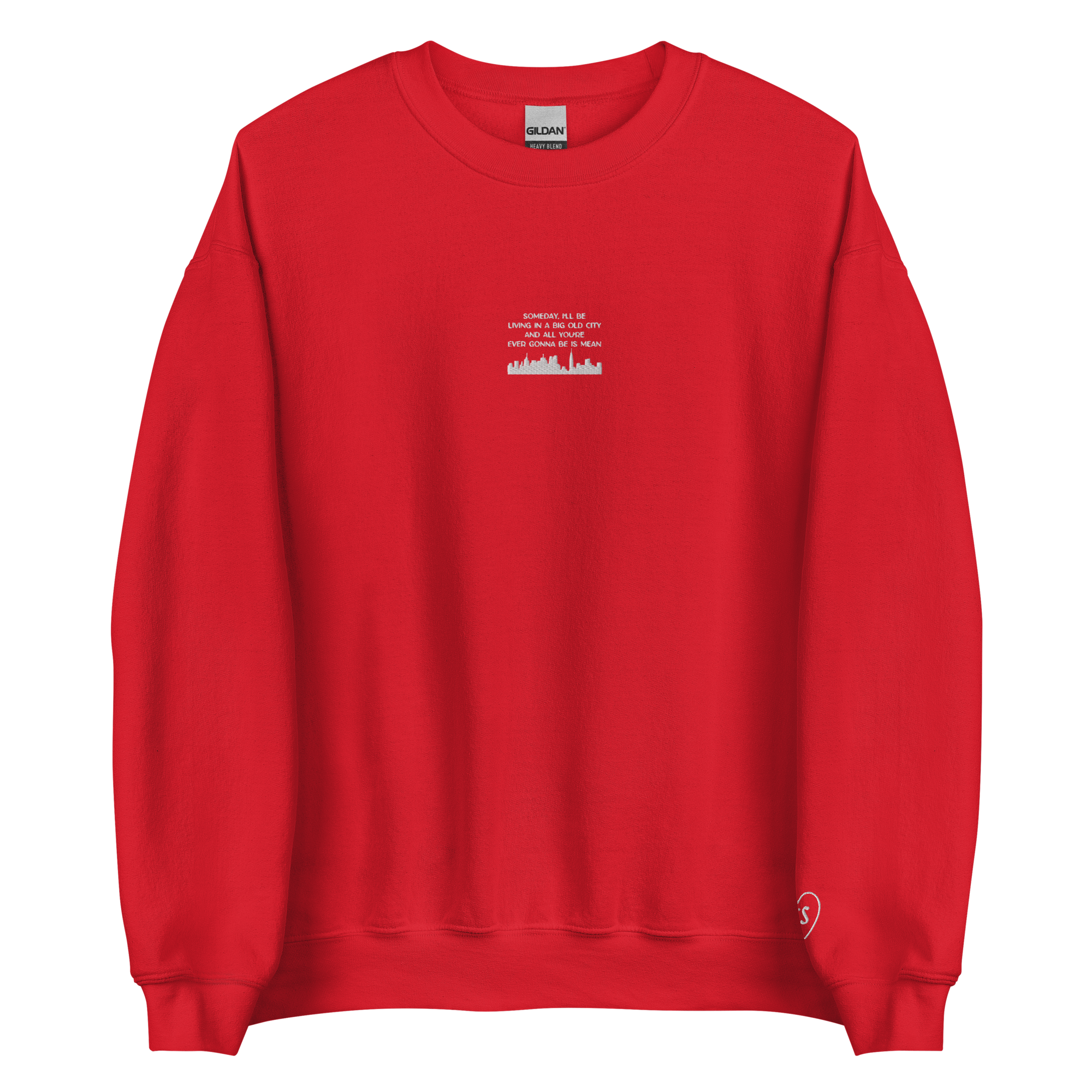 Mean - White Thread Embroidery Crew Neck