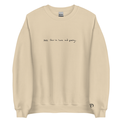 All’s Fair in Love and Poetry - Embroidered Crew Neck