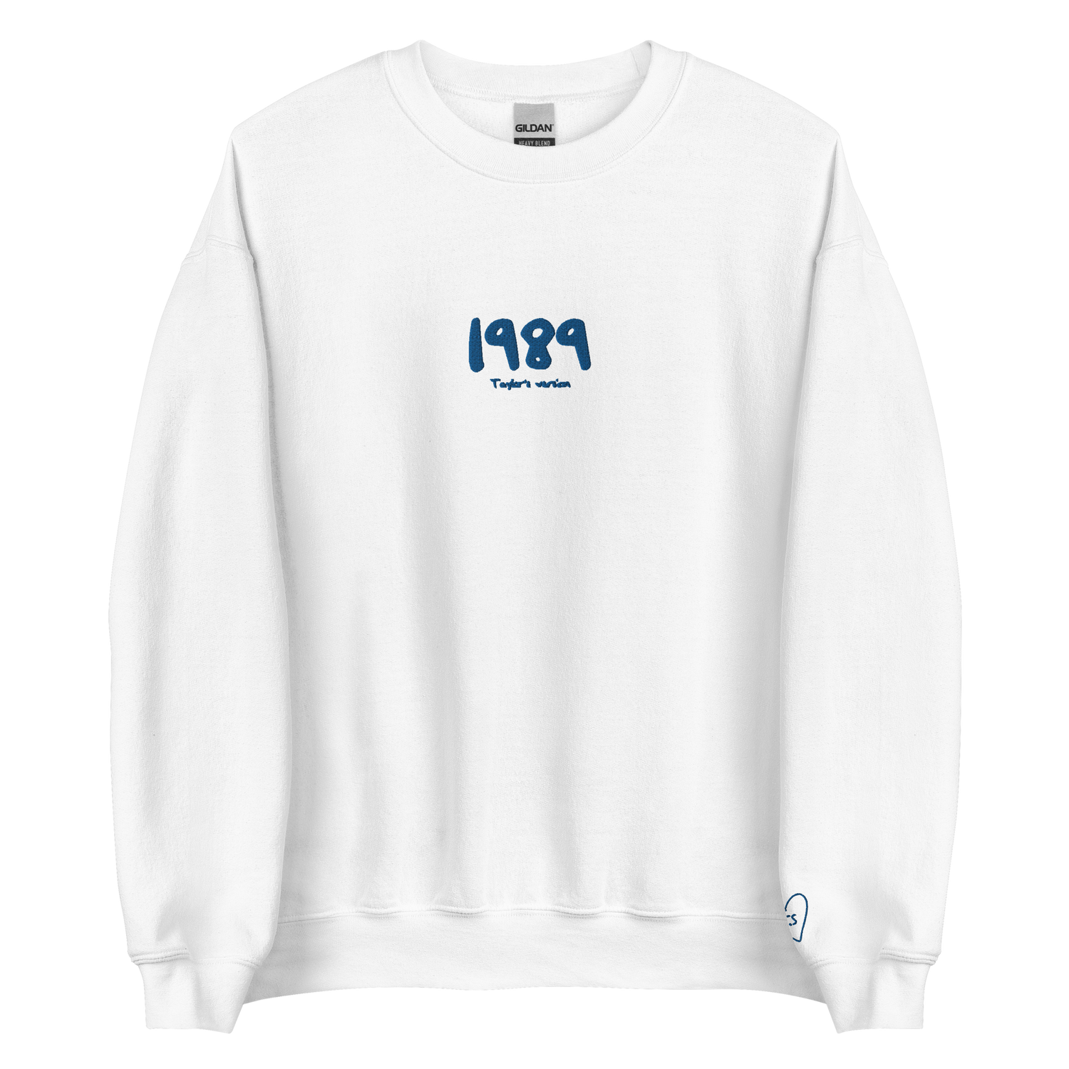 1989 TV Album Title - Blue Thread Embroidery Crew Neck