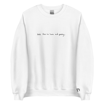 All’s Fair in Love and Poetry - Embroidered Crew Neck